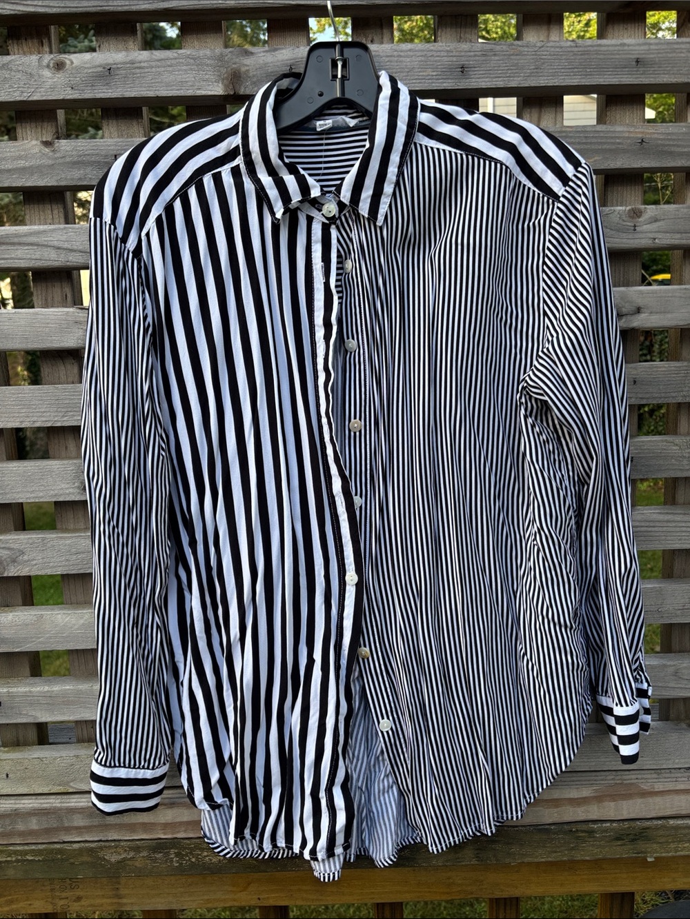Jane and Delancey Black and White Striped Blouse